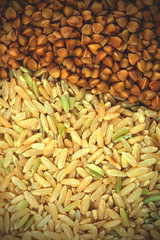 buckwheat and brown rice grain