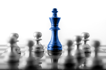 Chess business concept, leader teamwork & success