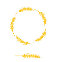 golden wreath on white background