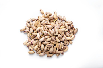 Pistachio nuts. Isolated on a white background