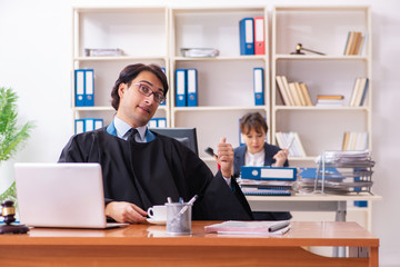 Two lawyers working in the office