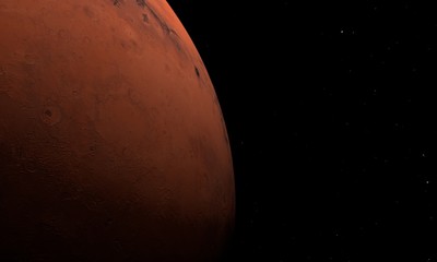 Mars. Astronomy and science concept. Space theme. 3d Illustration.