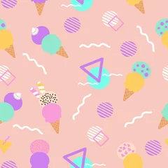 Fotobehang Colorful ice cream, in a seamless pattern design © Andreea Eremia 