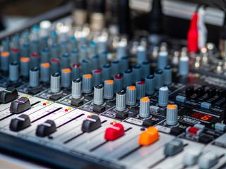 Fototapeta premium Sound mixer for rock band