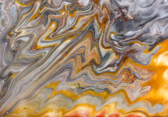 Bronze and gold marbling pattern. Golden marble liquid texture.