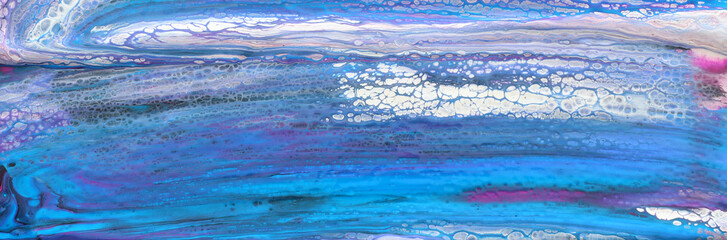 photography of abstract marbleized effect background. Blue, pink, purple and white creative colors. Beautiful paint. banner
