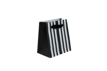 Black Stripes Paper Bag isolated on white background