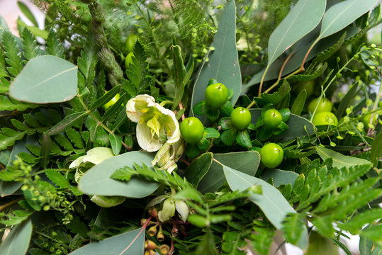 Green Bouquet, Fresh Plants, Wedding Bouquet