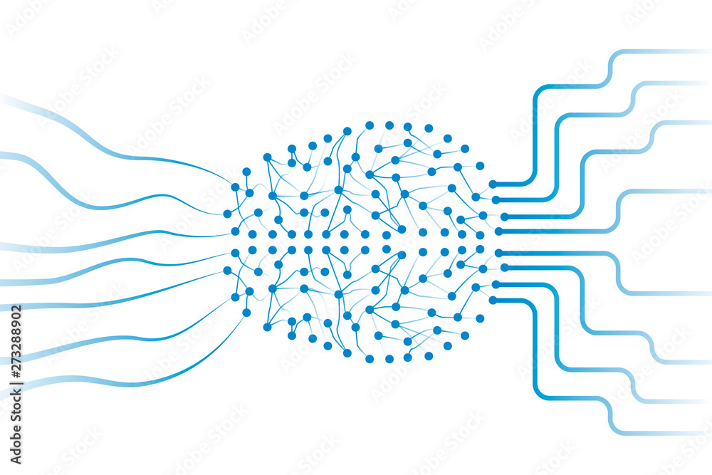 Wall mural artificial neural network in the brain