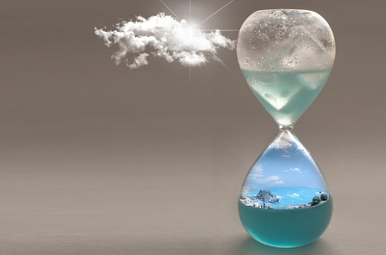 Hourglass climate change concept