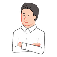 腕組みをしている笑顔の男性