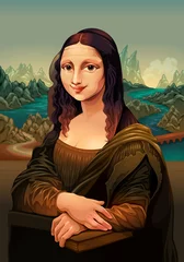 Deurstickers Interpretatie van Mona Lisa, schilderij van Leonardo da Vinci © ddraw