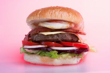 Fish and salad bun with vegetable