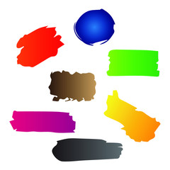set of colorful brush designs