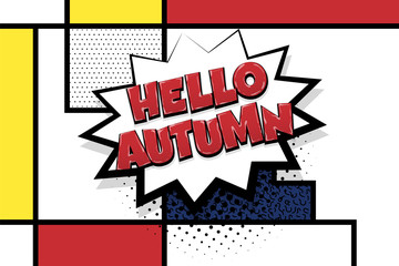 Automn comic text speech bubble pop art