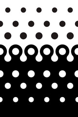Seamles polka dot pattern with two patterns - white dots on the black background and black dots on white.