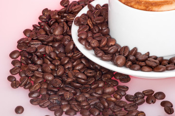 Milk tea with colors and mixed coffee