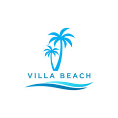 VILLA BEACH LOGO DESIGN VECTOR
