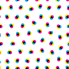 CMYK and RGB seamless pattern with circles