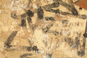 Old yellow textures wall background. Perfect background with spa