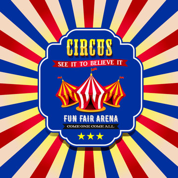Vector circus banner. Circus tent.