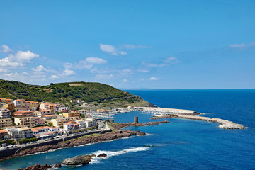 Naklejka na ściany i meble Sardinien Castelsardo Blick auf den Hafen
