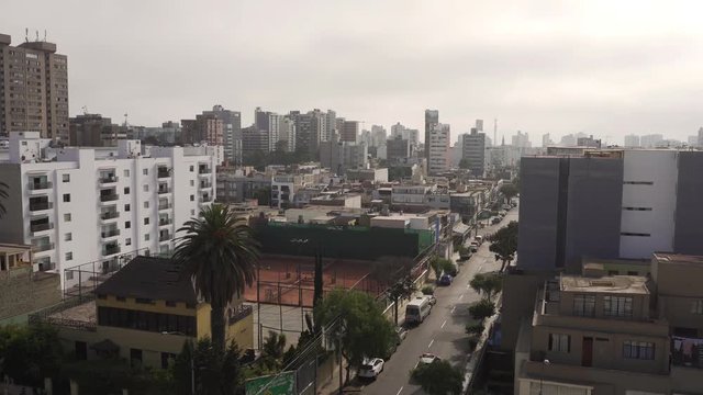 Urban cityscape of Lima with skyscrapers and modern architecture, Peru