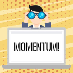Handwriting text Momentum. Concept meaning Quantity motion in moving body Product of mass and...