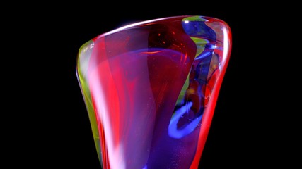 abstract and splash drop of color in the work of glass blowing artist