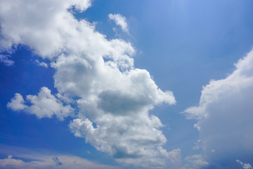 Blue sky with white clouds background.