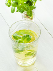 Mint tea in glass