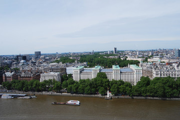Naklejka premium View from London Eye on center of London, UK