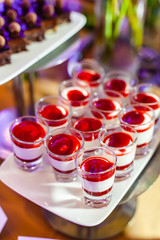 Group of Panna Cottas Cocktail in Wedding Ceremony.