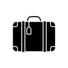 Black and white suitcase icon.