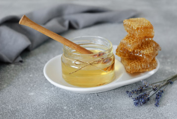 Delicious honey and fresh honeycombs.