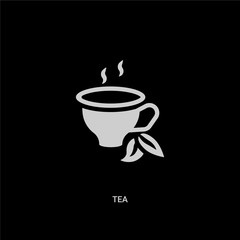 white tea vector icon on black background. modern flat tea from nature concept vector sign symbol can be use for web, mobile and logo.