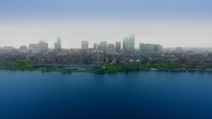 this shot was taken from the bird view in my Drone in Boston, Massachusetts, we can see the bay the...