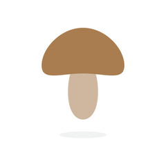 Cartoon vector icon illustration of mushroom champignon. Fresh cartoon organic mushroom isolated on background