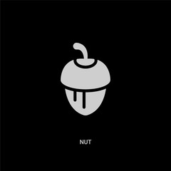 white nut vector icon on black background. modern flat nut from gastronomy concept vector sign symbol can be use for web, mobile and logo.
