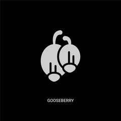 white gooseberry vector icon on black background. modern flat gooseberry from gastronomy concept vector sign symbol can be use for web, mobile and logo.