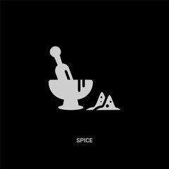white spice vector icon on black background. modern flat spice from gastronomy concept vector sign symbol can be use for web, mobile and logo.