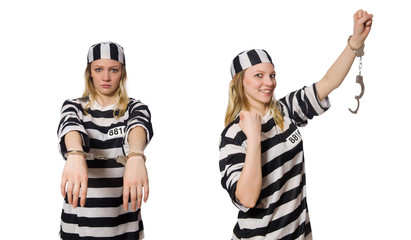 Prisoner isolated on the white background