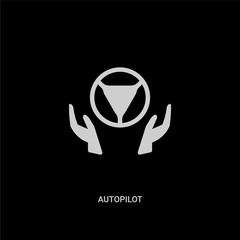 white autopilot vector icon on black background. modern flat autopilot from general concept vector sign symbol can be use for web, mobile and logo.