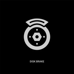 white disk brake vector icon on black background. modern flat disk brake from general concept vector sign symbol can be use for web, mobile and logo.