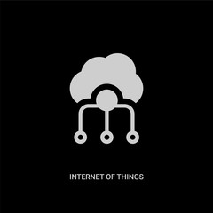 white internet of things vector icon on black background. modern flat internet of things from general concept vector sign symbol can be use for web, mobile and logo.