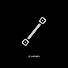 white lengthen vector icon on black background. modern flat lengthen from geometry concept vector sign symbol can be use for web, mobile and logo.