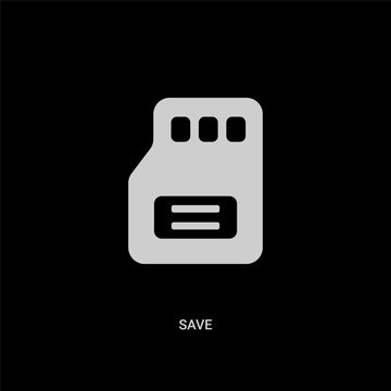 white save vector icon on black background. modern flat save from geometry concept vector sign symbol can be use for web, mobile and logo.