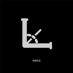 white angle vector icon on black background. modern flat angle from geometry concept vector sign symbol can be use for web, mobile and logo.