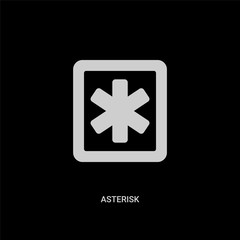 Obraz premium white asterisk vector icon on black background. modern flat asterisk from geometry concept vector sign symbol can be use for web, mobile and logo.