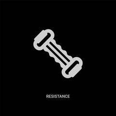 white resistance vector icon on black background. modern flat resistance from gym and fitness concept vector sign symbol can be use for web, mobile and logo.